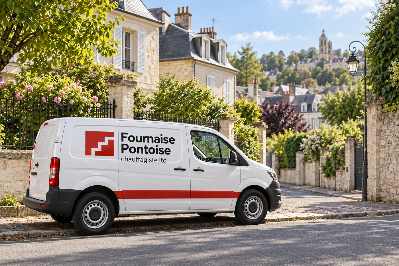 Utilitaire Fournaise Pontoise garé dans une rue résidentielle de Pontoise